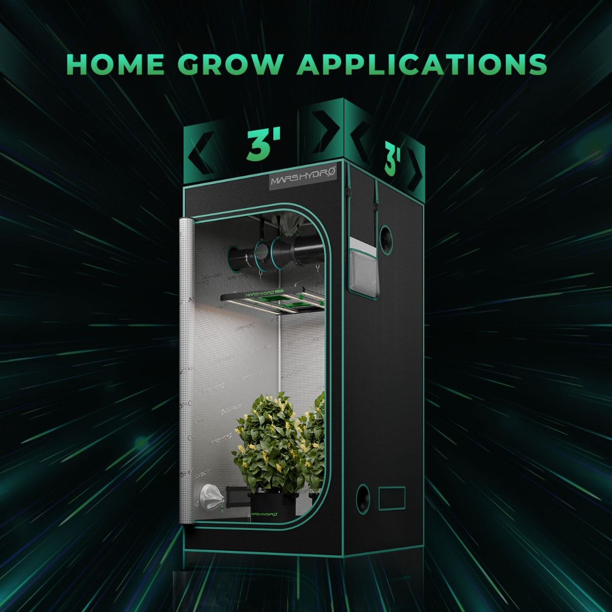 Mars Hydro Growers Kit FC E 3000 Full Grow 100x100x180cm met Speed Controller