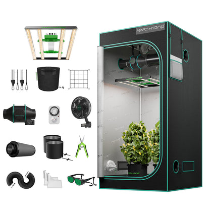 Mars Hydro FC-E3000 Grow Kit 100x100 – Complete Kweektent Set | Full Grow Tent Kit | Komplettes Growset 100x100