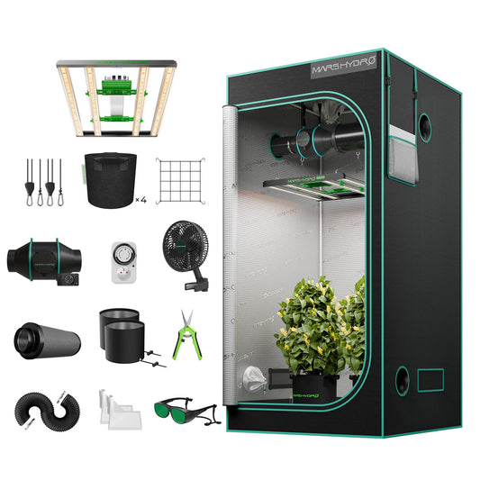 Mars Hydro FC-E3000 Grow Kit 100x100 – Complete Kweektent Set | Full Grow Tent Kit | Komplettes Growset 100x100