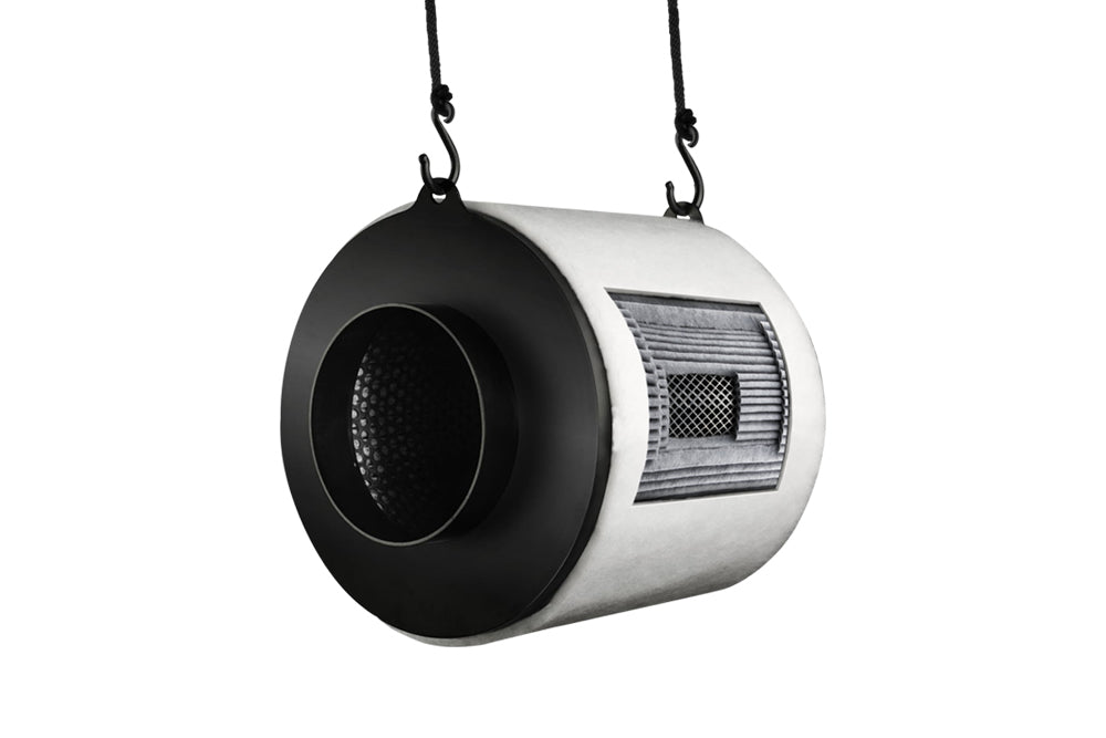 150mm PROACTIV Xtra Long 840 m³/u koolstoffilter voor krachtige ventilator / high capacity carbon filter 840 m3/h / Hochleistungs Aktivkohlefilter 840 m³/h