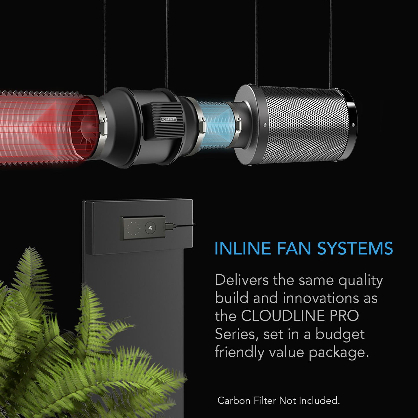AC Infinity CLOUDLINE A6 stille kweektent ventilator met speed controller / quiet inline grow tent fan with speed controller / leiser Inline Ventilator Growzelt mit Controller
