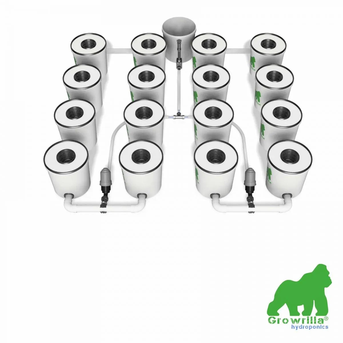 Growrilla RDWC PRO Hydroponic System – 16 Buckets front