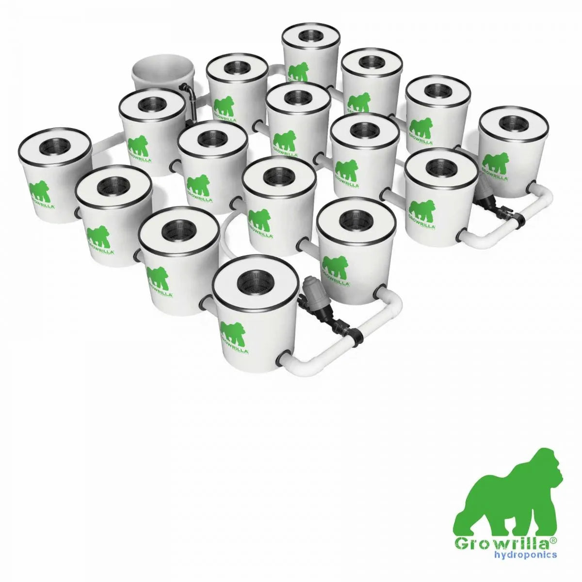 Growrilla RDWC PRO Hydroponic System – 16 Buckets side
