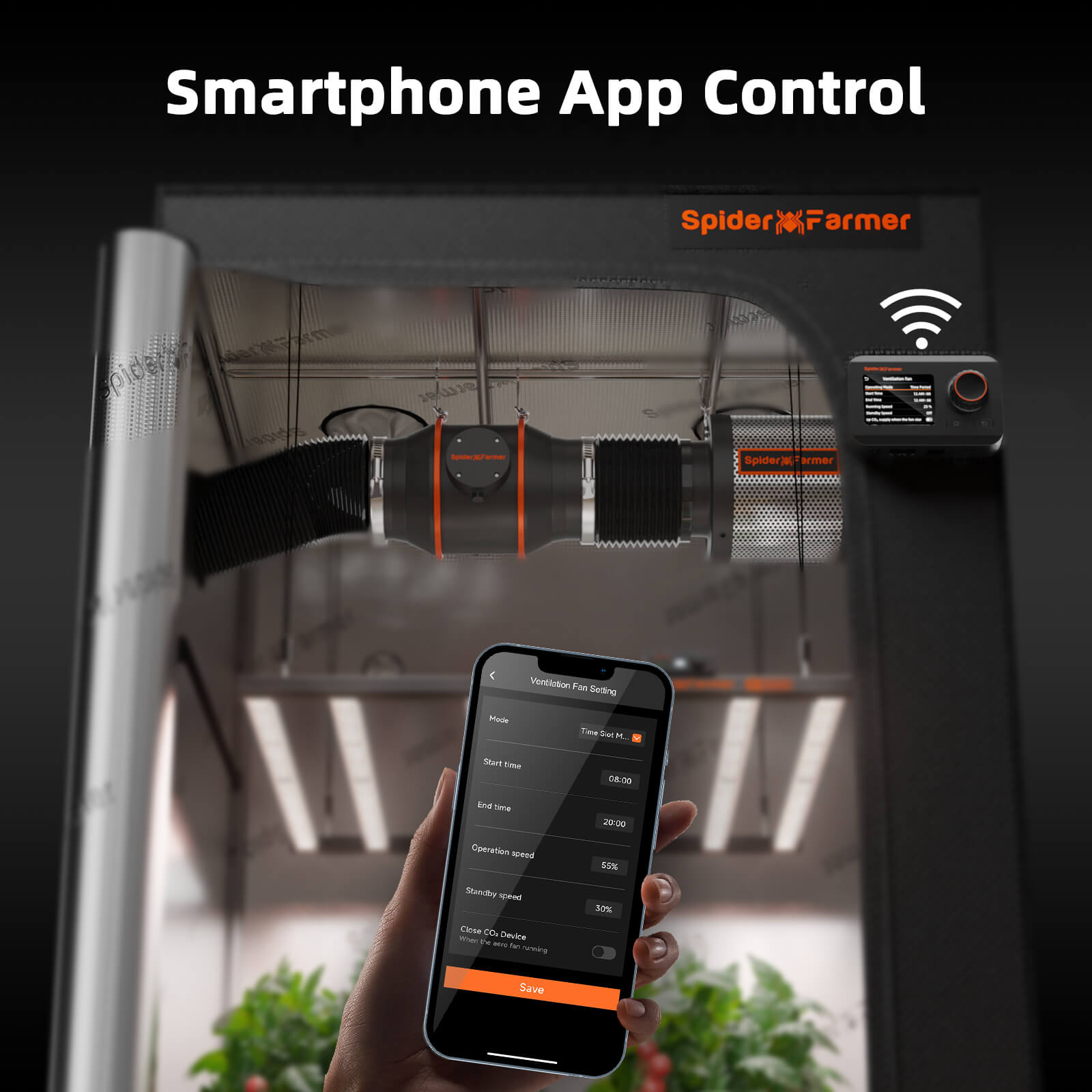 Spider Farmer afzuigventilator voor geurcontrole | Exhaust fan for odor removal | Abluftventilator zur Geruchsbeseitigung