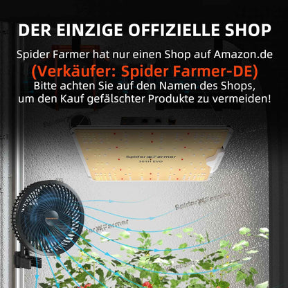 Spider Farmer SF1000EVO 100W Samsung LM301H EVO LED Complete Kweektent Set 70×70×160 cm – met GGS AC5 Power Strip & 4” Ventilatiesysteem