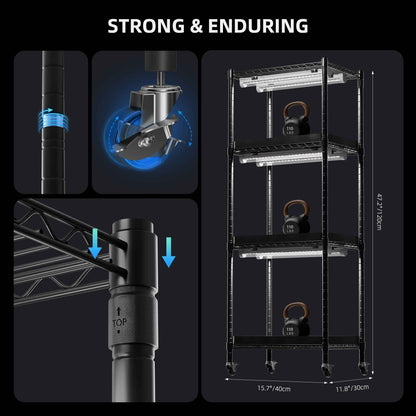 Spider Farmer 4-Laags Plantenrek met 54W LED Grow Lights & 1680D Grow Tent – Compact Indoor Kweeksysteem voor Zaailingen, Stekken & Microgreens