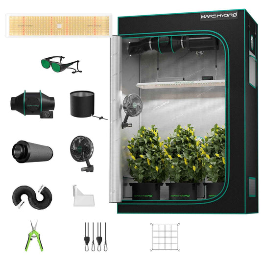 Mars Hydro TSL2000 Compleet Kweektent Grow Kit – 120x60x180 cm met Ventilatie en Snelheidsregelaar